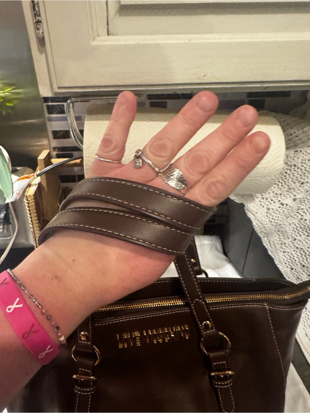 Love Moschino Dark Brown Leather purse with Gold Hardware - Picture 9 of 13